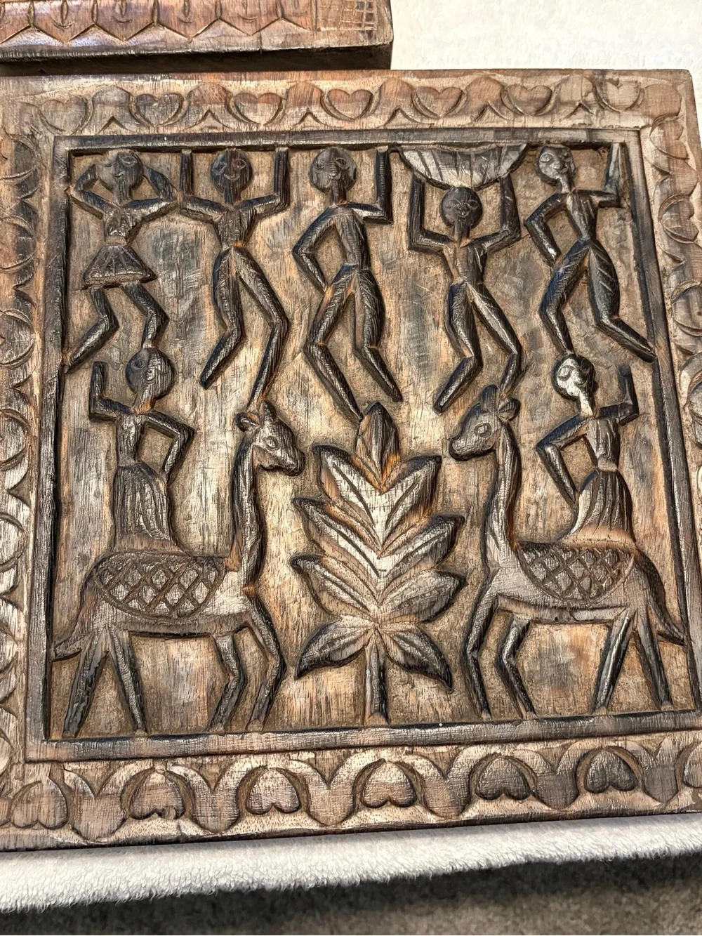 Custom Hand-Carved Tribal Wood Wall Plaques – Rustic Home Wall Decor Set